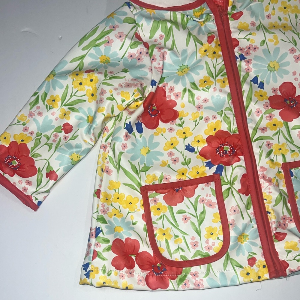 Little Me Colorful Floral Raincoat - Picture 3 of 9